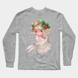 Christmas Holly Berry Angel Long Sleeve T-Shirt